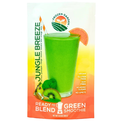 Jungle Breeze Green Smoothie Pack - Tropical Smoothie - Pineapple Banana Smoothie - Frozen Garden