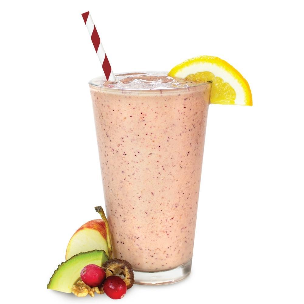 Cran-Orange Fruit Smoothie blended in a clear glass