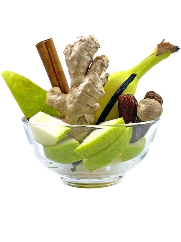 Ginger Snap Delite ingredients in a clear bowl