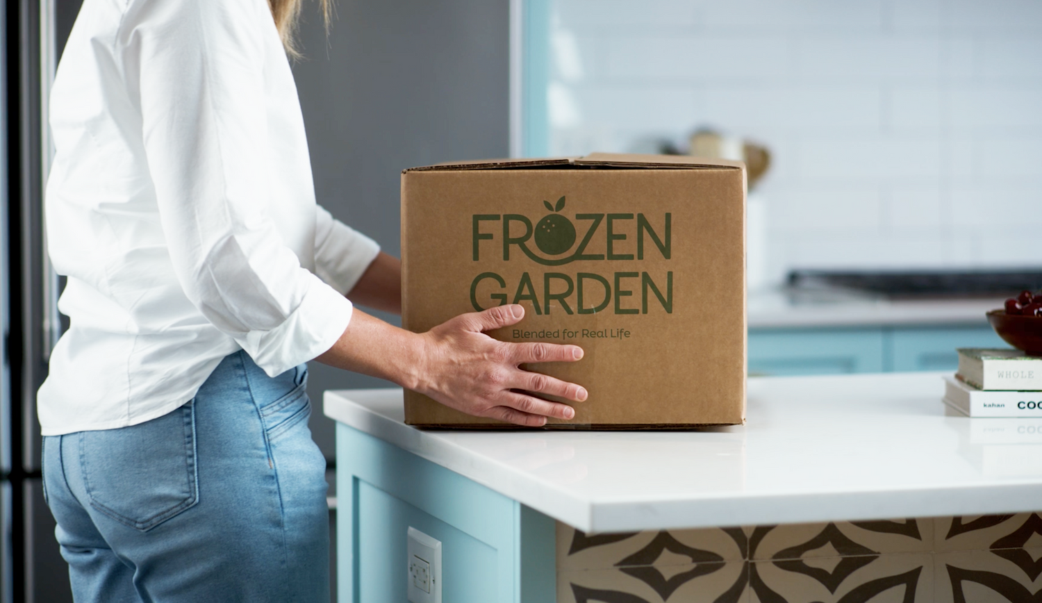 Frozen Garden shipping box on kitchen counter