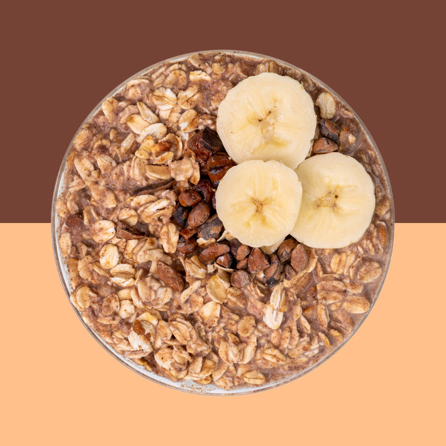Banana Cacao overnight oats pouch