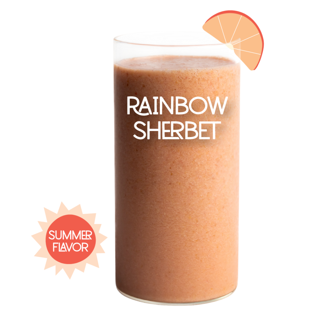 Rainbow Sherbet Protein Smoothie Lifestyle - Morning Protein Shake - Frozen Garden