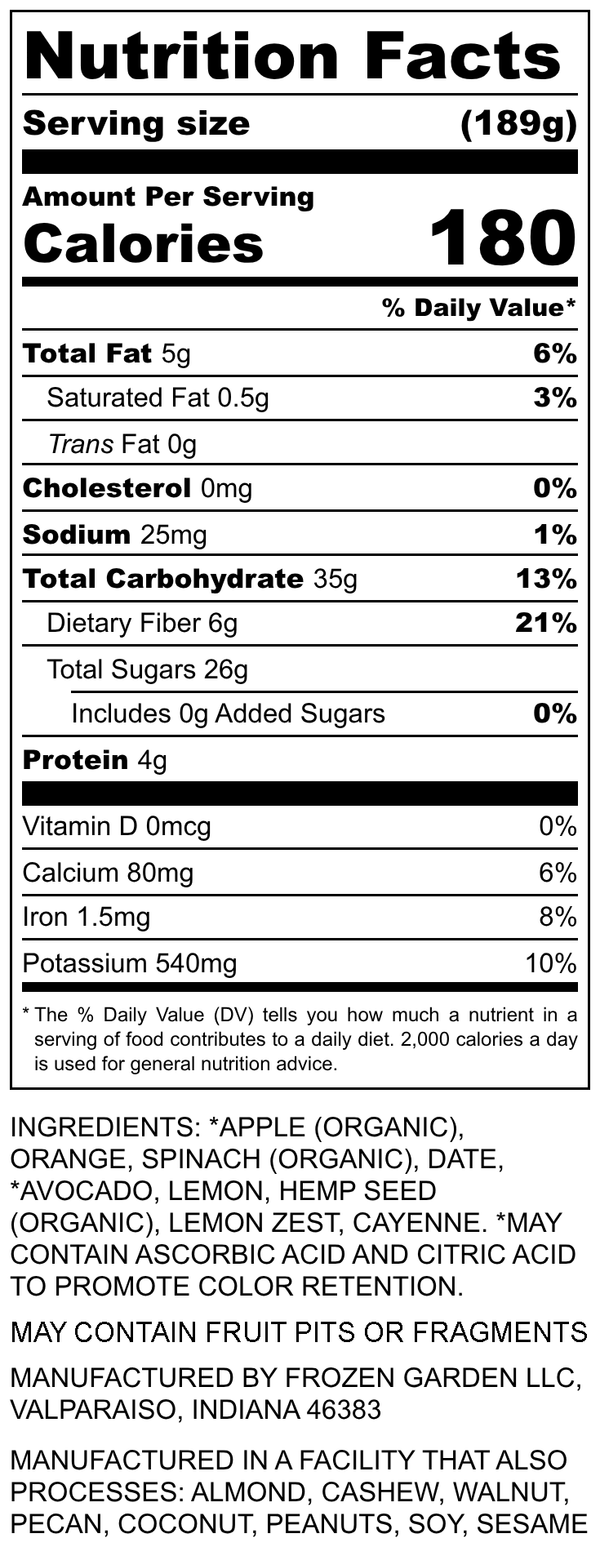 Nutrition Facts for Immunity
