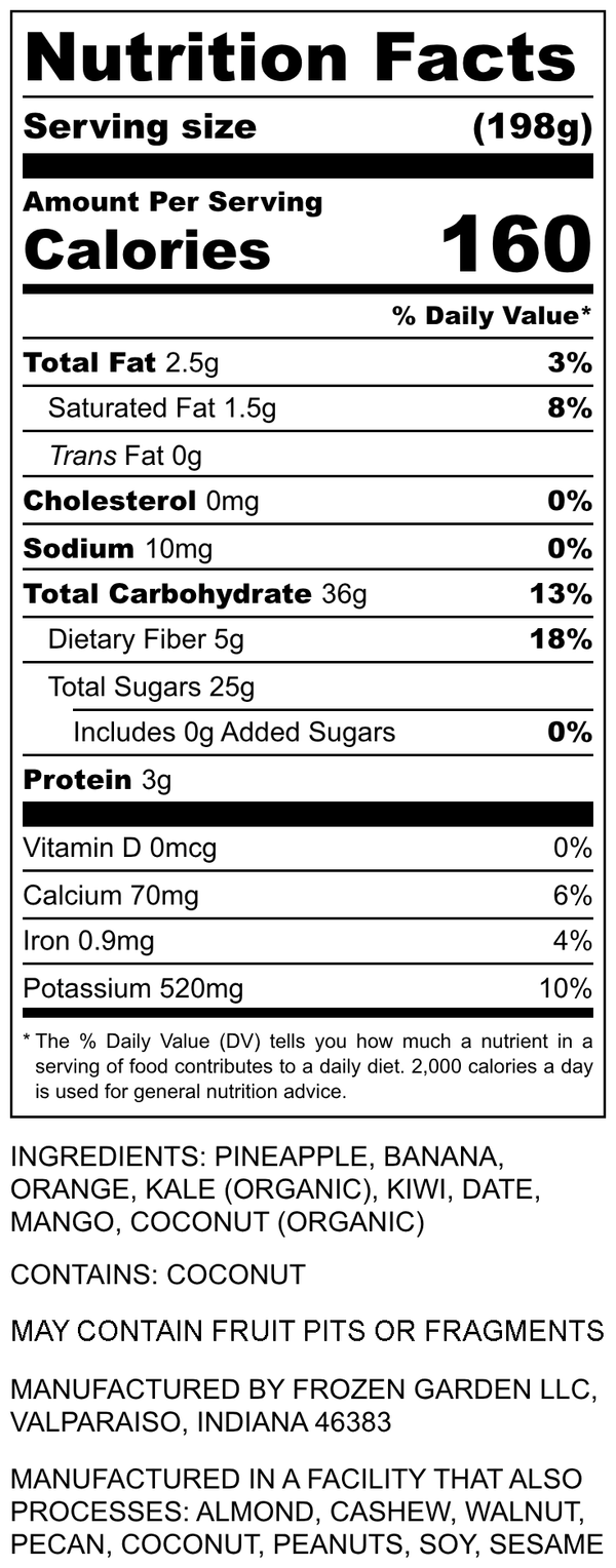 Nutrition Facts for Jungle Breeze