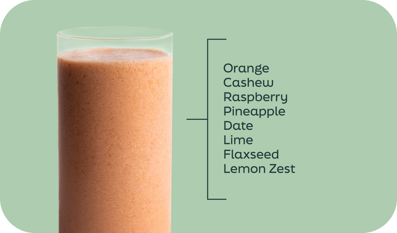Rainbow Sherbet orange creamsicle smoothie front pouch - Frozen Garden.