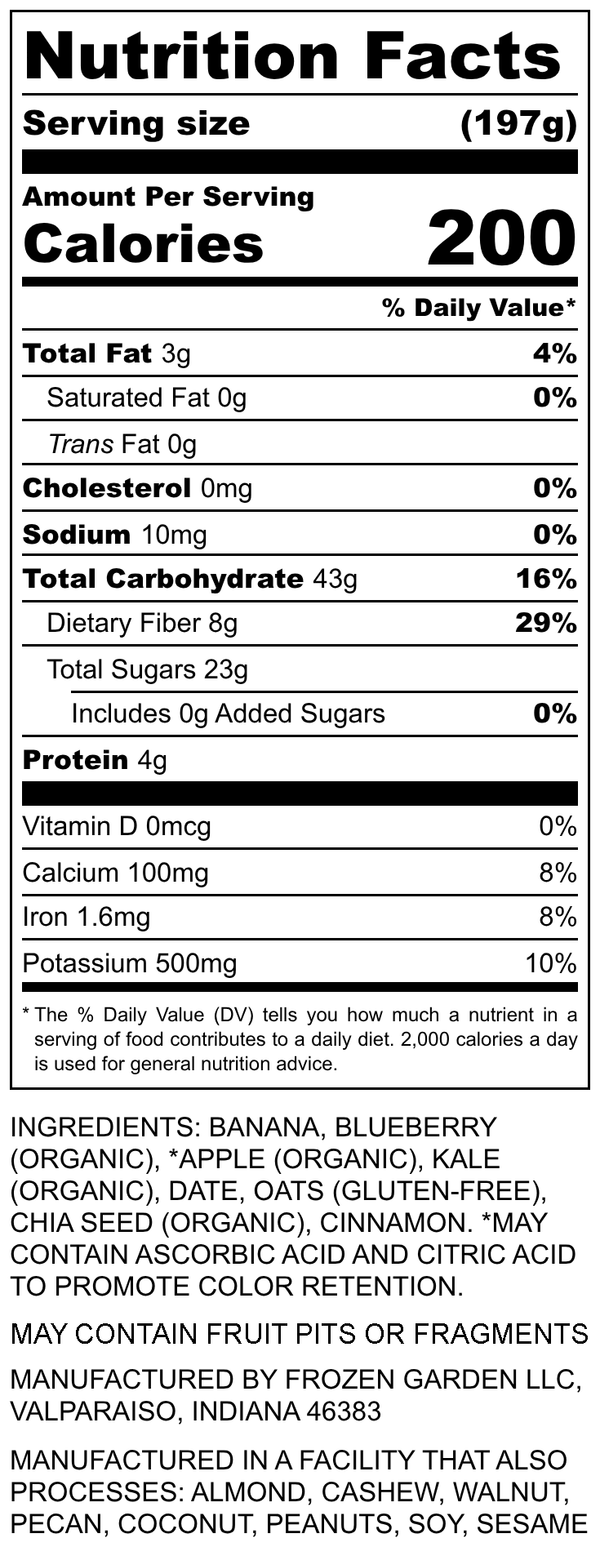 Nutrition Facts for Rollin' Oats