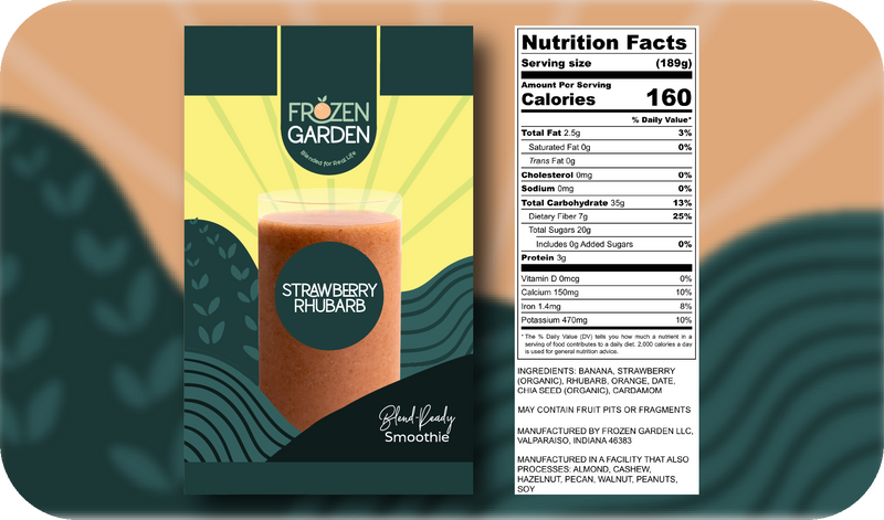 Strawberry Rhubarb Spring Seasonal Smoothie Nutrition Facts - Frozen Garden
