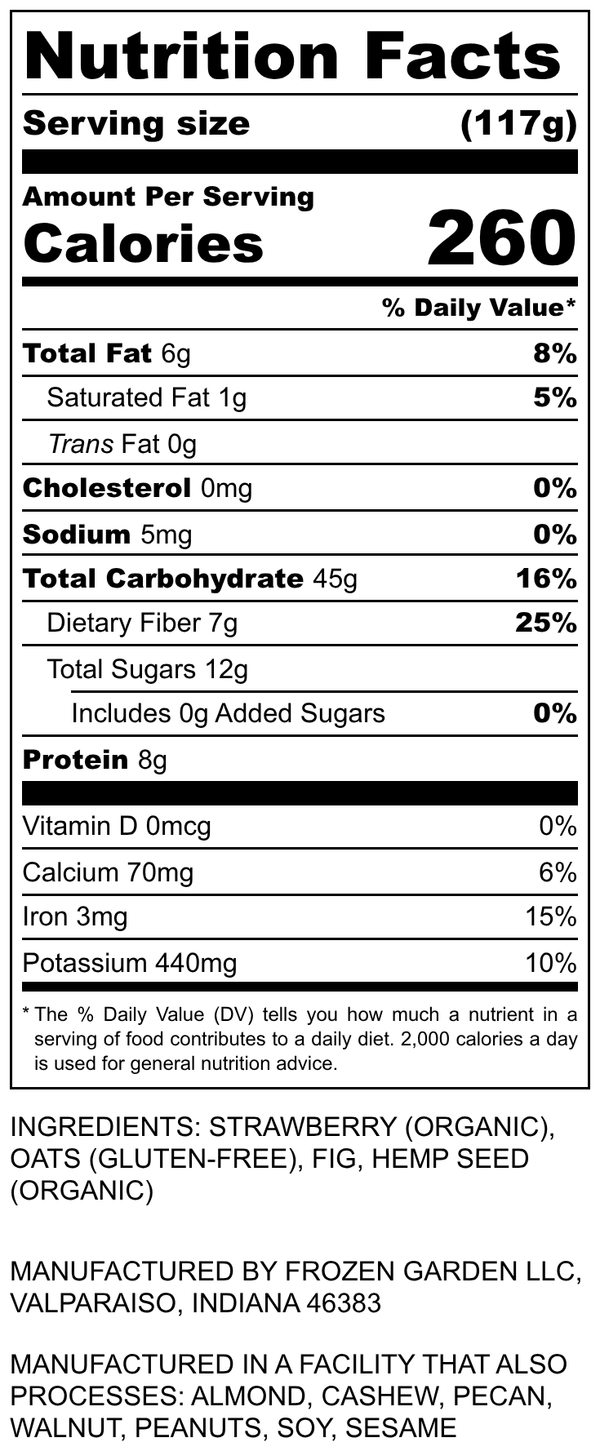 Nutrition Facts for Strawberry Fig
