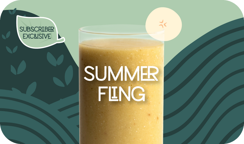 Summer Fling passion fruit smoothie back pouch - Frozen Garden.