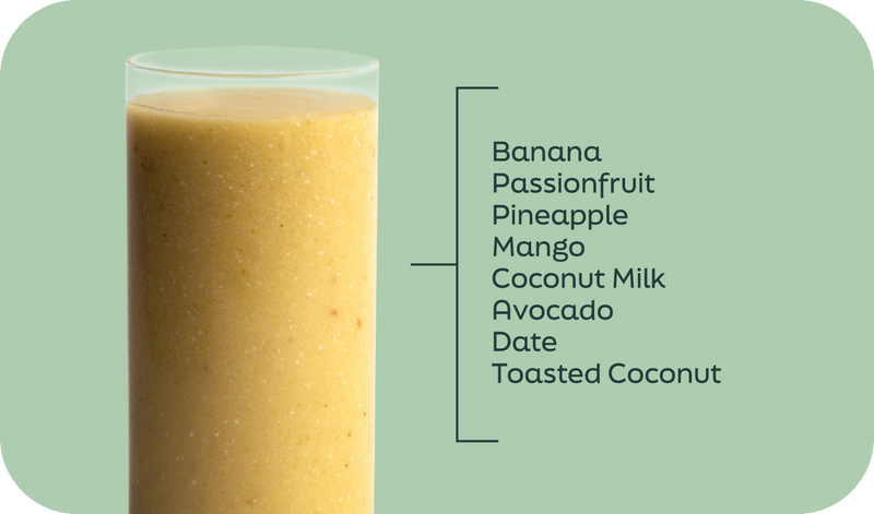Summer Fling passion fruit smoothie front pouch - Frozen Garden.