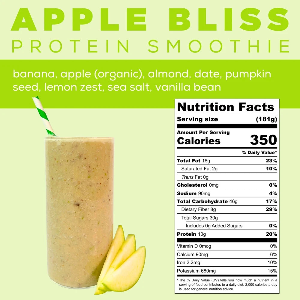 Apple Bliss Protein Smoothie Info - Apple Banana Smoothie - Autumn Smoothie - Frozen Garden