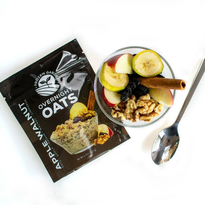 Apple Walnut Overnight Oats Lifestyle - Apple Cinnamon Overnight Oats - Apple Overnight Oats - Frozen Garden