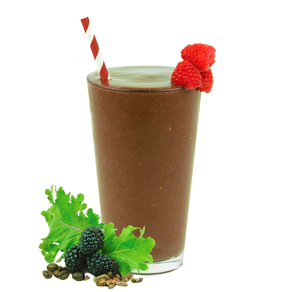 Berry Choco-Latte Green Smoothie Blended - Mixed Berry Smoothie - Energy Smoothie - Frozen Garden