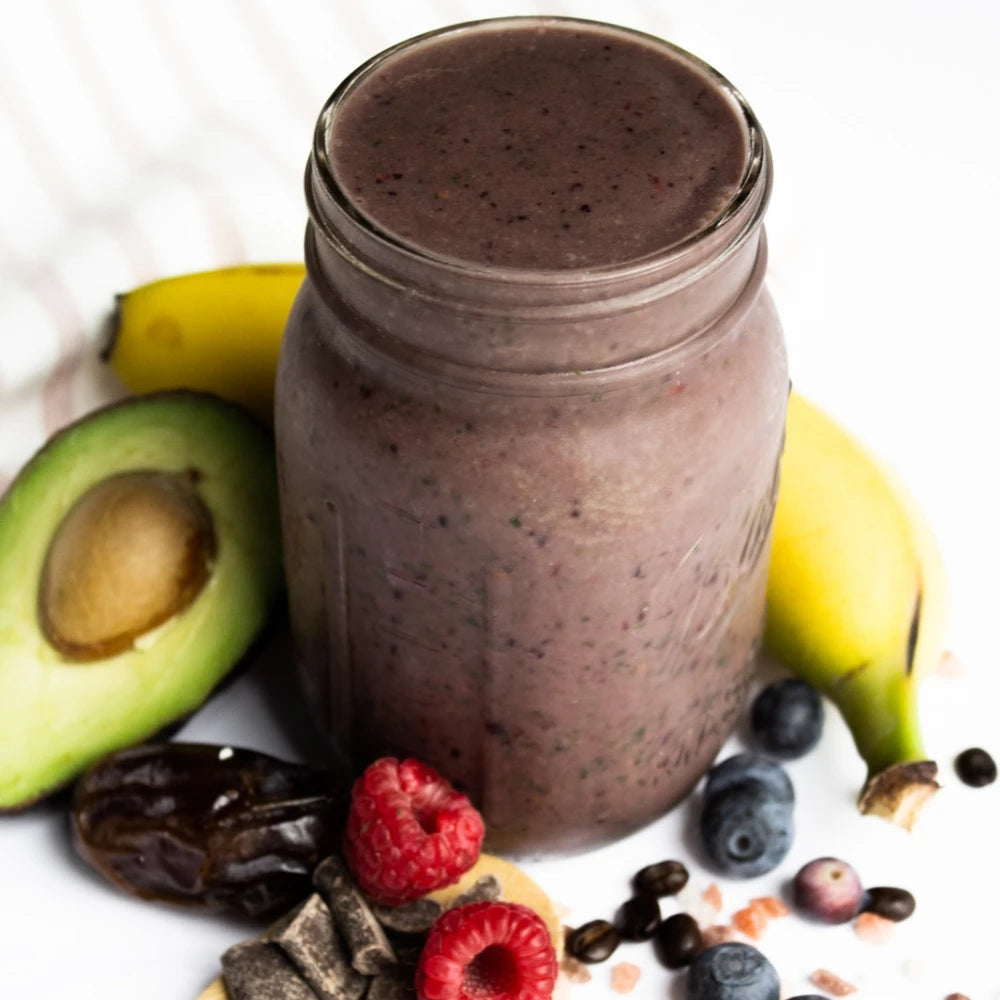 Berry Choco-Latte Green Smoothie Lifestyle - Mixed Berry Smoothie - Energy Smoothie - Frozen Garden