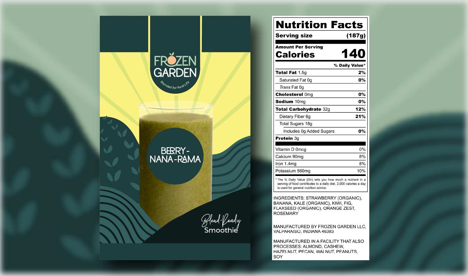 Berry-Nana-Rama Spring Seasonal Smoothie Nutrition - Strawberry Banana Smoothie - Frozen Garden