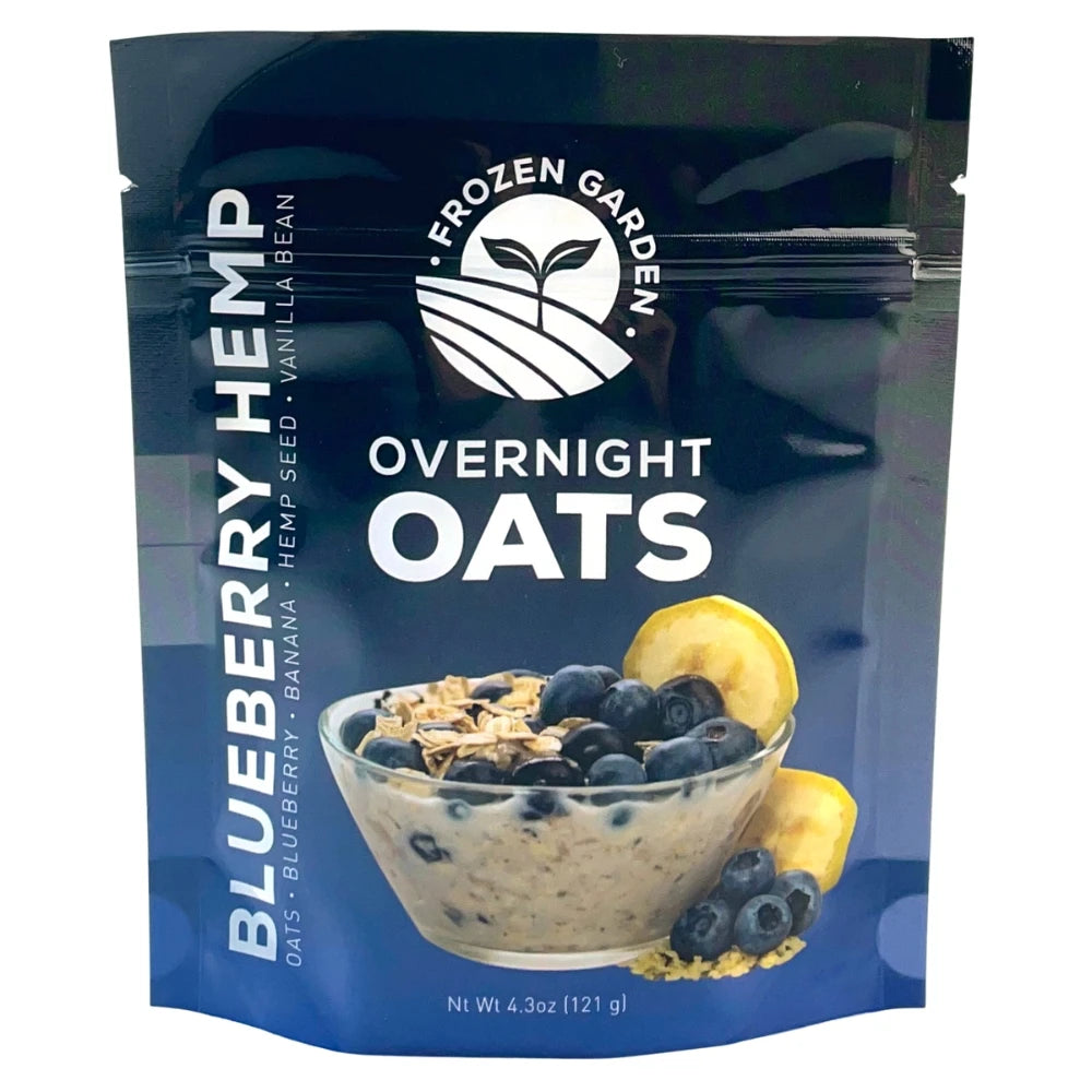 Blueberry Hemp Overnight Oats Pack - Blueberry Overnight Oats - Overnight Blueberry Oats - Frozen Garden