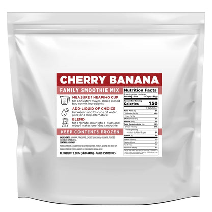 Cherry Banana Family Smoothie Mix Pack - Cherry Banana Smoothie - Banana Split Smoothie - Frozen Garden