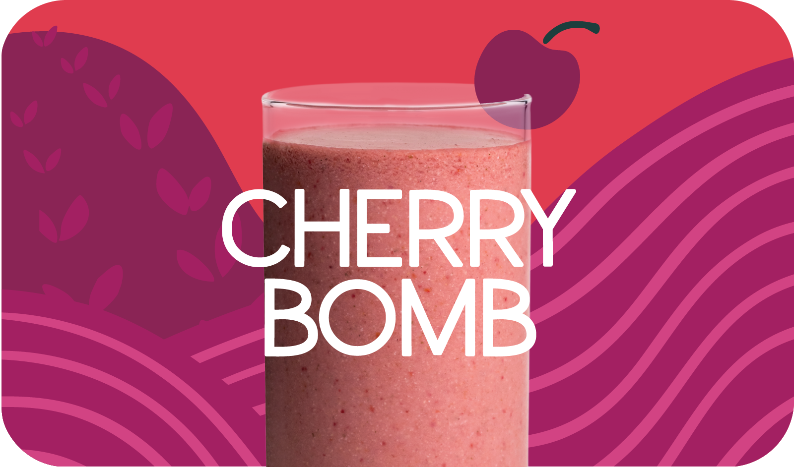 Cherry Bomb smoothie - Frozen Garden ready to blend smoothie with cherry and mango.