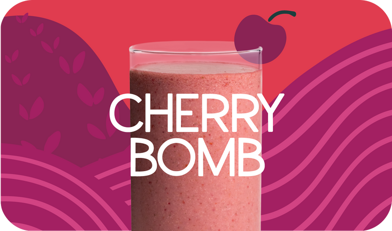 Cherry Bomb smoothie - Frozen Garden ready to blend smoothie with cherry and mango.