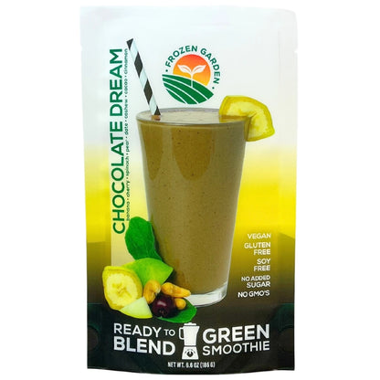 Chocolate Dream Green Smoothie Pack - Chocolate Smoothie - Chocolate Banana Smoothie - Frozen Garden