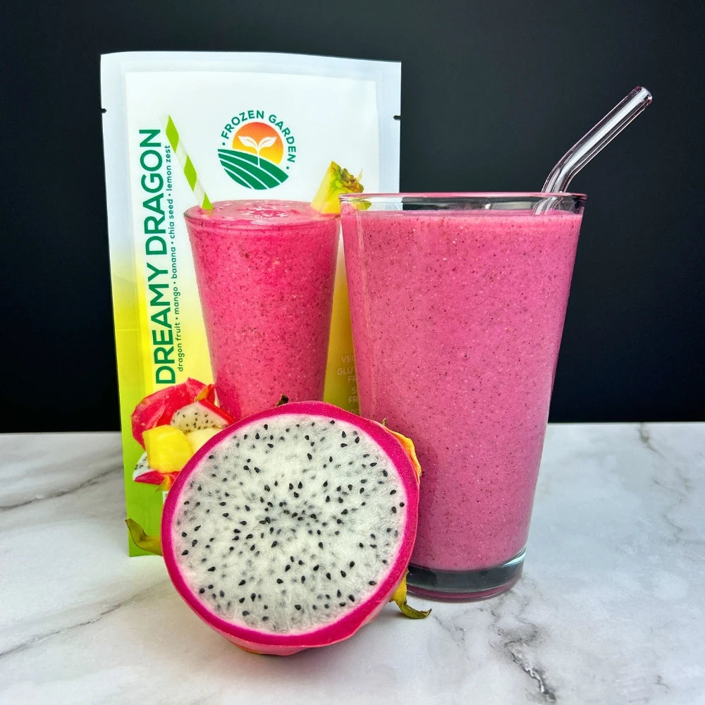 Dreamy Dragon Fruit Smoothie Lifestyle - Dragonfruit Smoothie - Frozen Garden