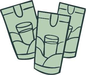 An illustration of Frozen Garden's frozen smoothie packs.