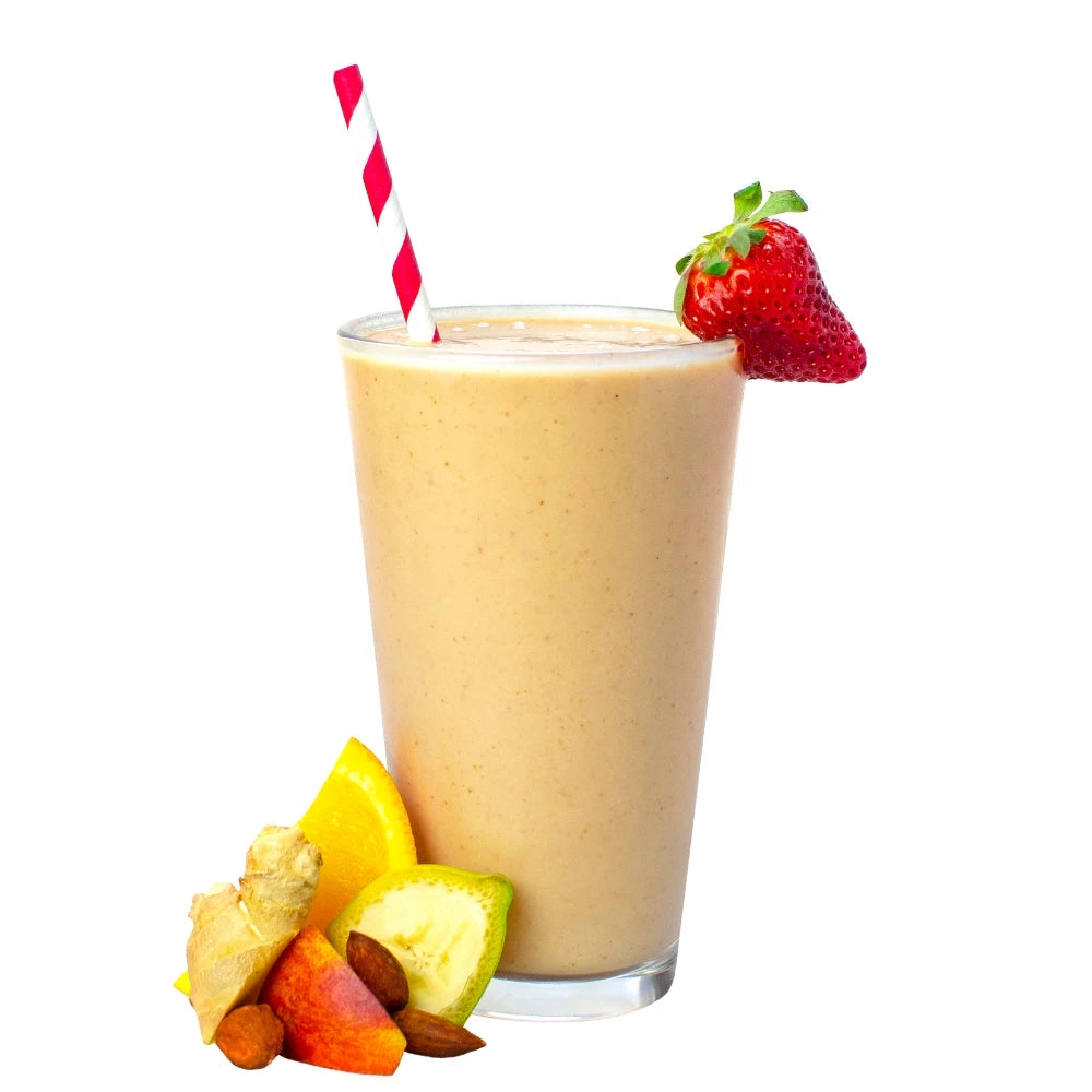 Just Peachy Fruit Smoothie Blended - Peach Smoothie - Strawberry Peach Smoothie - Frozen Garden