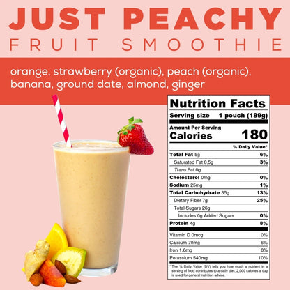 Just Peachy Fruit Smoothie Info - Peach Smoothie - Strawberry Peach Smoothie - Frozen Garden