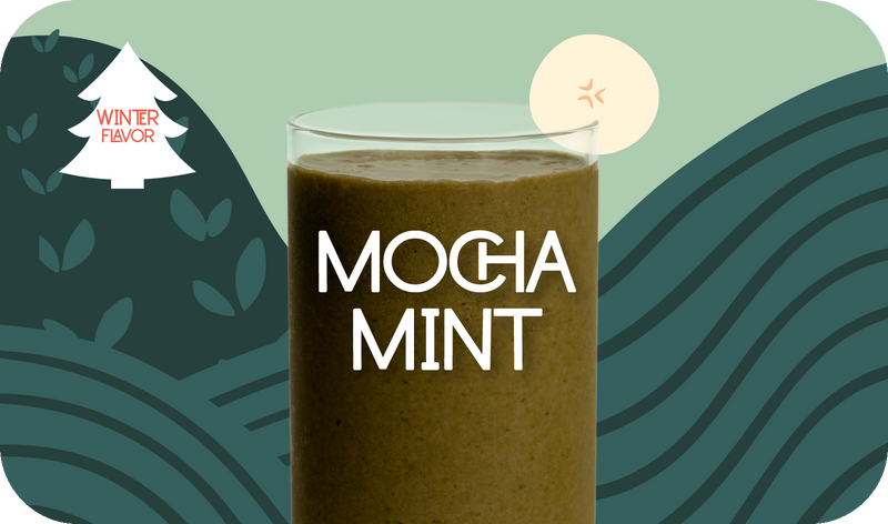 Mocha Mint mocha smoothie back pouch - Frozen Garden.