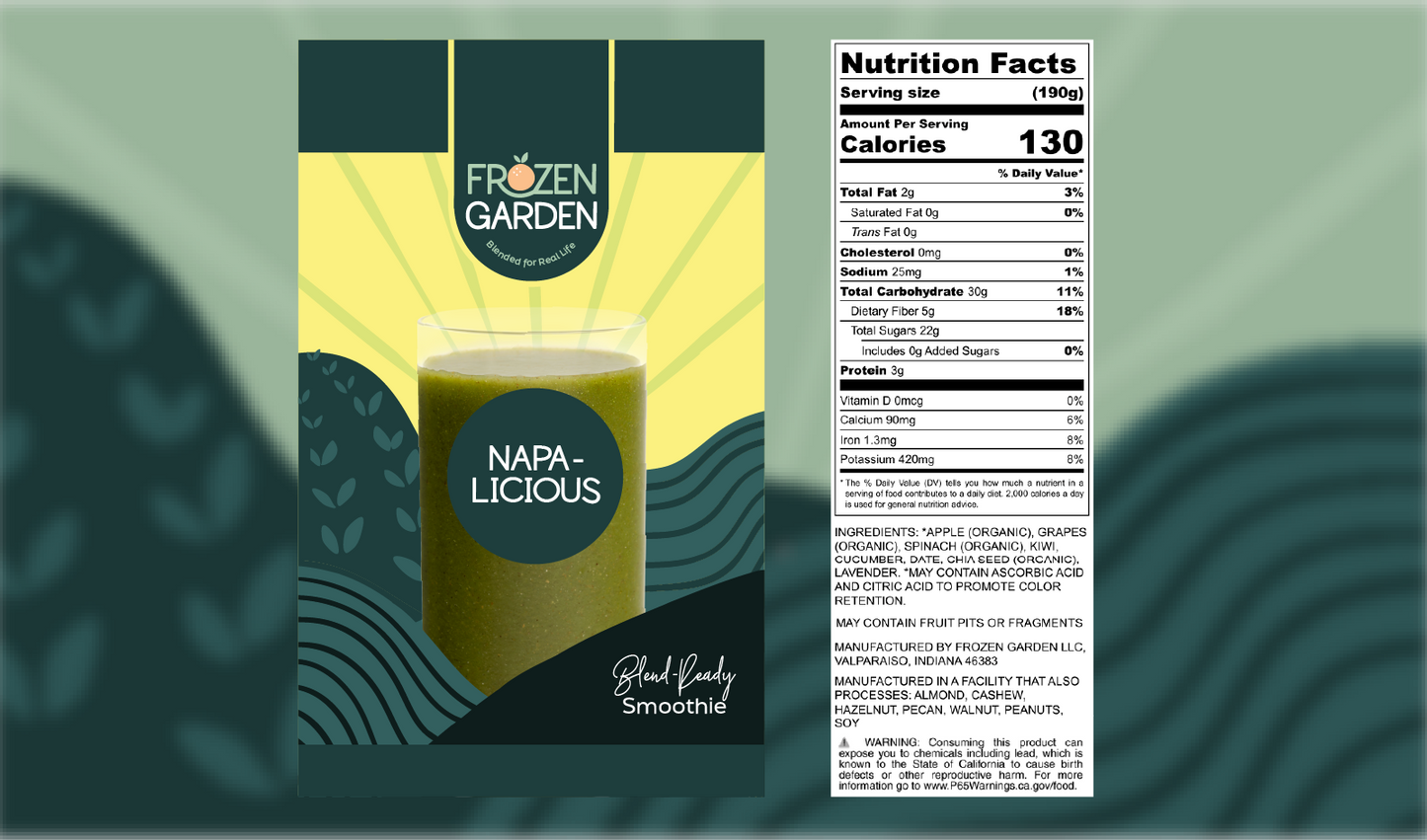 Napa-licious Green Spring Seasonal Smoothie Nutrition - Grape Smoothie - Frozen Garden