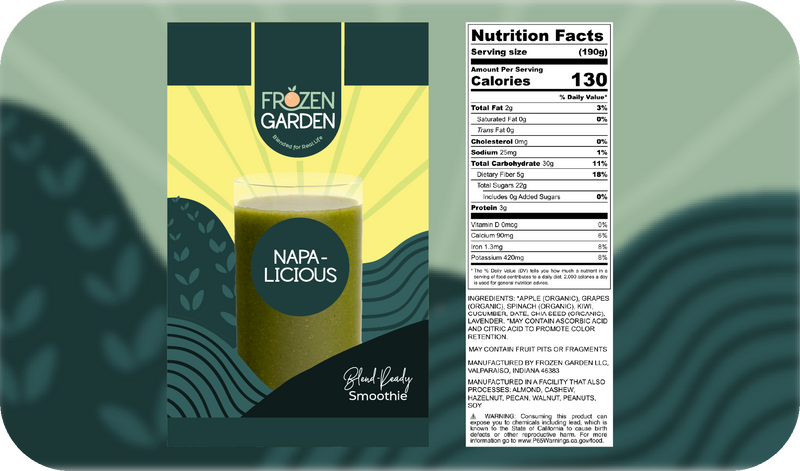 Napa-licious Green Spring Seasonal Smoothie Nutrition - Grape Smoothie - Frozen Garden