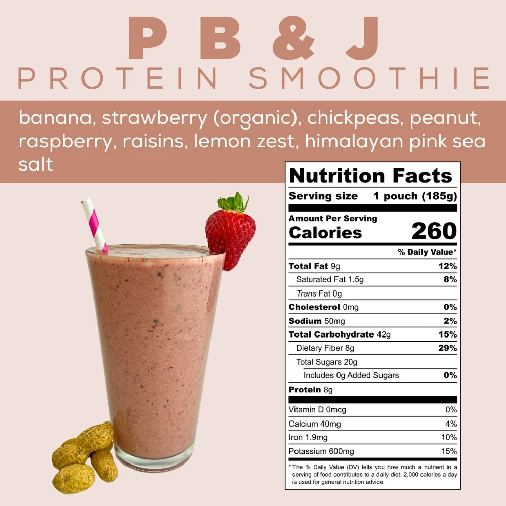 PB&amp;J Smoothie Info - Peanut Butter and Jelly Smoothie - Frozen Garden