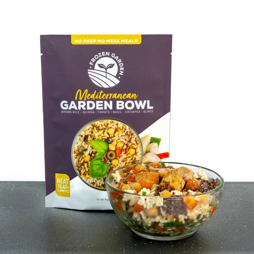 Pour Contents Into Bowl - Healthy Lunch Bowl - Grain Bowl - Garden Bowl - Frozen Garden