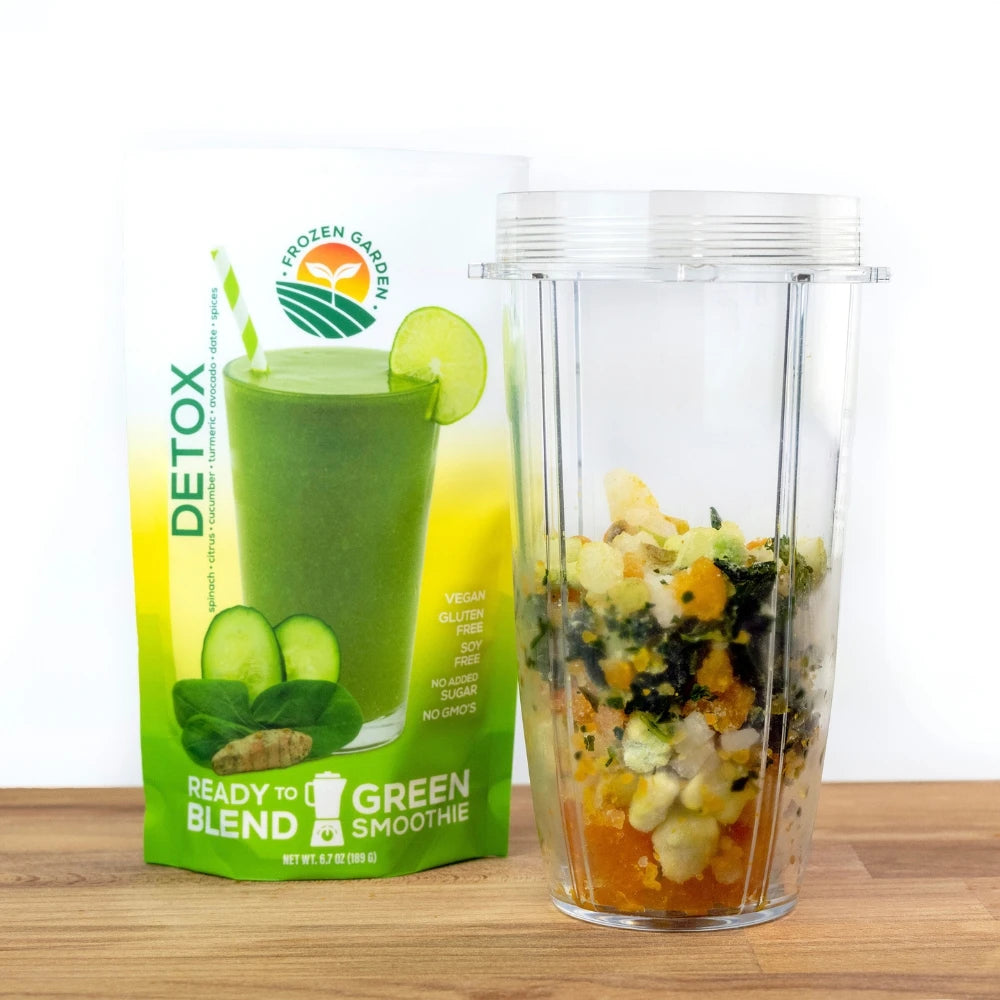 Pour Frozen Smoothie Mix Into Blender - Smoothie Subscription - Frozen Garden