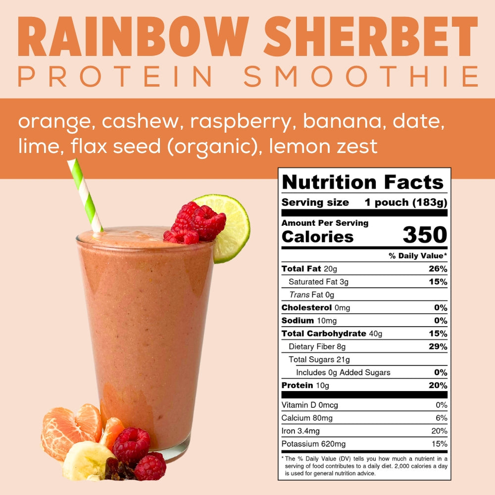 Rainbow Sherbet Protein Smoothie Lifestyle - Morning Protein Shake - Frozen Garden