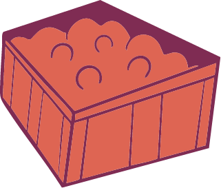 Illustration of reusable containers farmers use to bring real ingredients for Frozen Garden smoothies