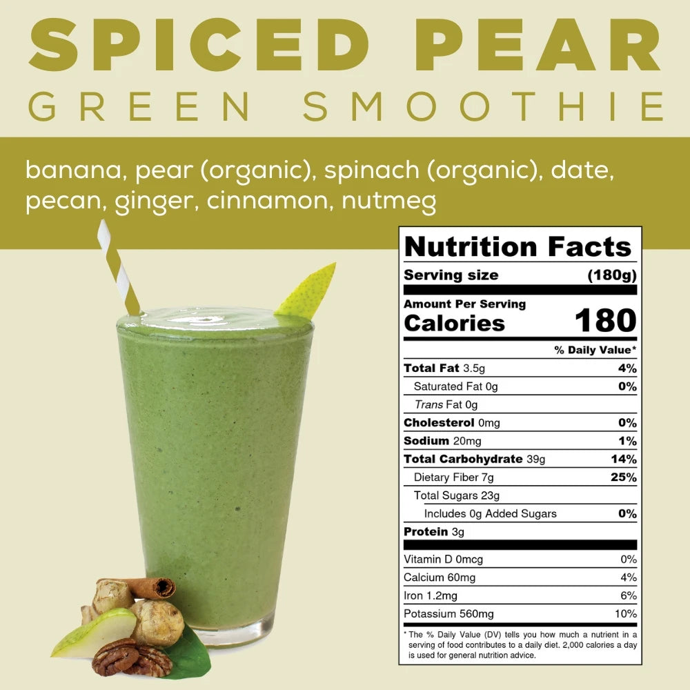 Spiced Pear Green Smoothie Info - Fall Smoothie - Pear Smoothie - Frozen Garden