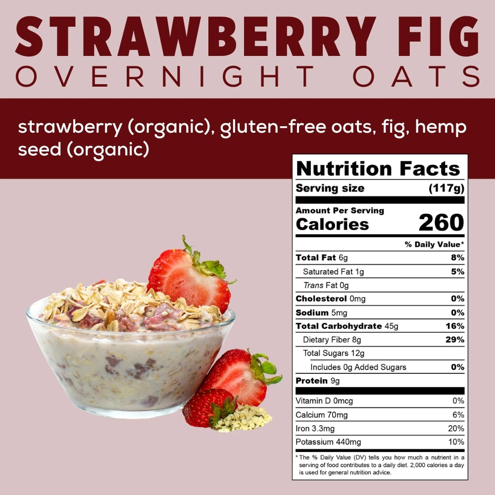 Strawberry Fig Overnight Oats Info - Strawberry Overnight Oats - Overnight Oats With Strawberries - Frozen Garden