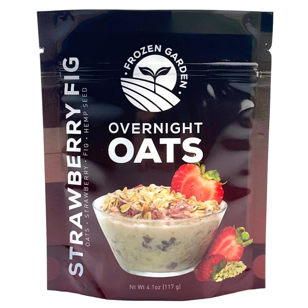 Strawberry Fig Overnight Oats Pack - Strawberry Overnight Oats - Overnight Oats With Strawberries - Frozen Garden