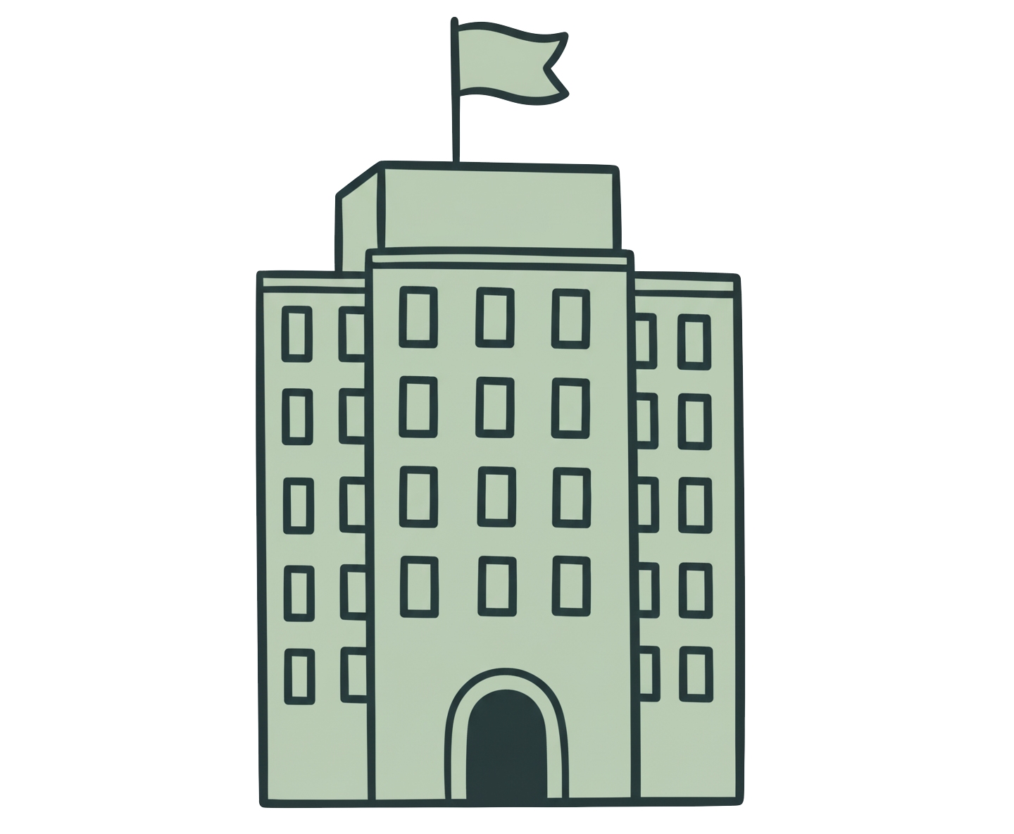 Illustration of a hotel that serves Frozen Garden wholesale smoothies