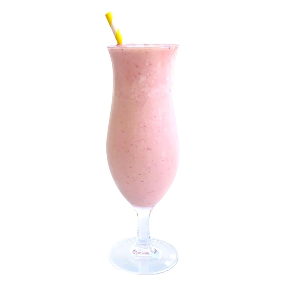 Frozen Garden Banana Split Delite healthy milkshake blended in milkshake glass