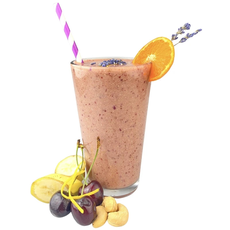 Cherry Blossom Fruit Smoothie Blended - Cherry Smoothie - Cherry Banana Smoothie - Frozen Garden