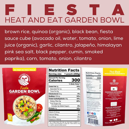 Fiesta Garden Bowl Infographic - Frozen Garden - vegetarian bowls - grain bowl - vegan bowl