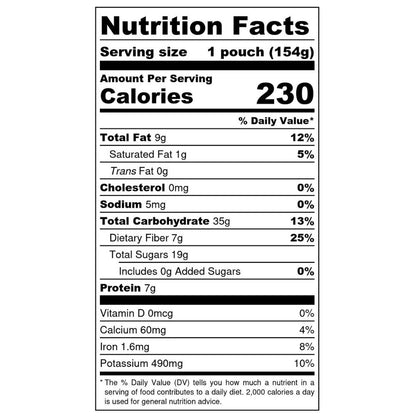 Cherry Cheesecake Delite nutrition facts. 230 calories, 9 grams total fat, 1 gram saturated fat, 0 grams trans fat, 0 milligrams cholesterol, 5 milligrams sodium, 35 grams total carbohydrate, 7 grams dietary fiber, 19 grams total sugars, includes 0 grams added sugar, 7 gram protein. 0 micrograms vitamin d, 60 milligrams calcium, 1.6 milligrams iron, 490 milligrams potassium.