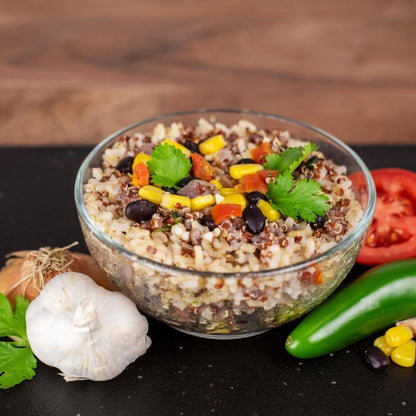 Fiesta Garden Bowl prepared in clear bowl