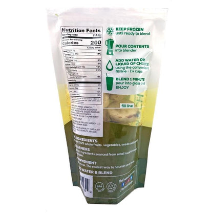 Mocha Mint Green Smoothie back of pouch