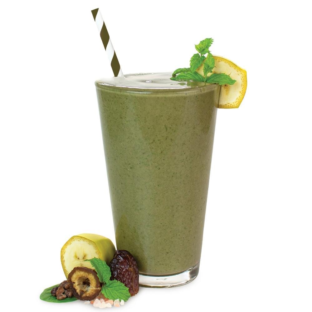 Mocha Mint Green Smoothie prepared in glass