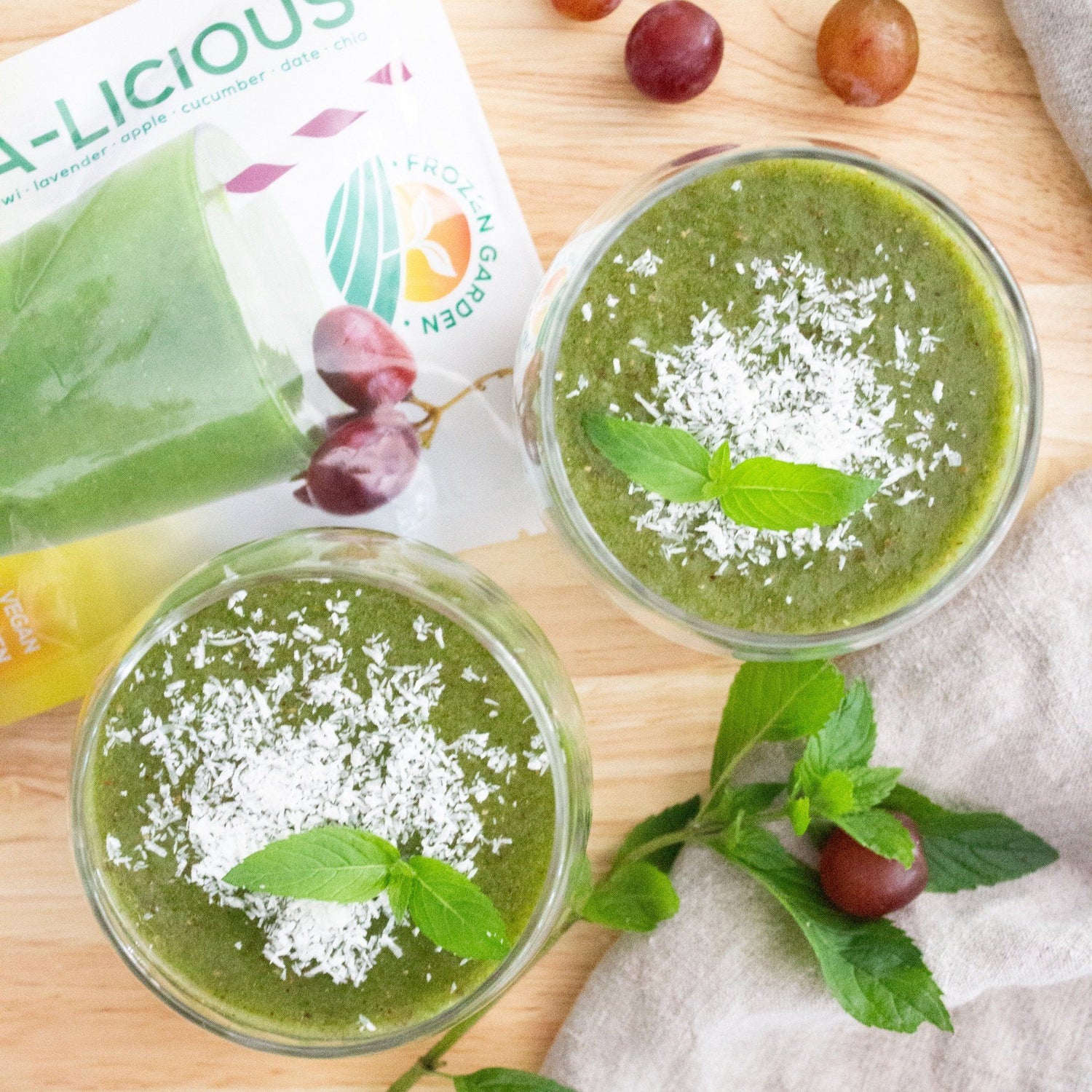 Napa-licious Green Smoothie prepared and picture taken from top-view