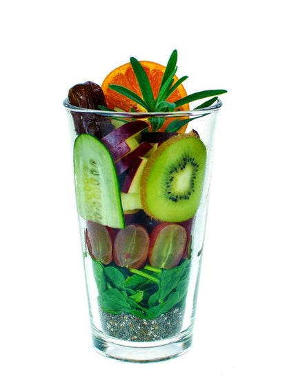 Napa-licious Green Smoothie ingredients layered in clear glass