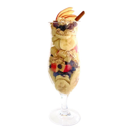 Frozen Garden Oatmeal Cookie Delite healthy milkshake ingredients layered in milkshake glass